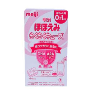 Sữa Meiji nội địa Nhật Hohoemi Rakuraku dạng thanh, cho trẻ từ 0 đến 12 tháng tuổi